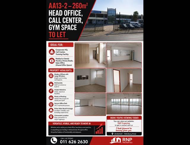 Office property to rent in ANDERBOLT